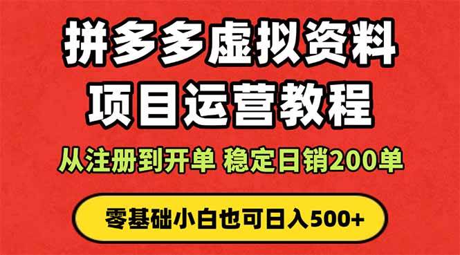 (10.10)拼多多开店运营课程： 蓝海变现玩法，轻松实现睡后收入 零基础小白也可