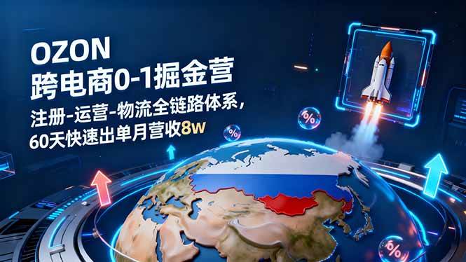 (10.15)OZON跨境电商0-1掘金营：注册-运营-物流全链路体系，60天快速出单月营收8w