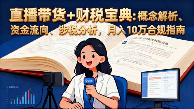 (11.1)直播带货+财税宝典：概念解析、资金流向、涉税分析，月入10万合规指南