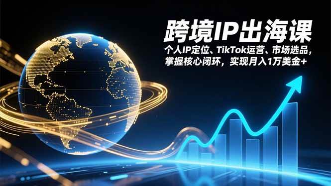 (1.11)跨境IP出海课，个人IP定位、TikTok运营、市场选品，掌握核心闭环，实现月入1万美金+