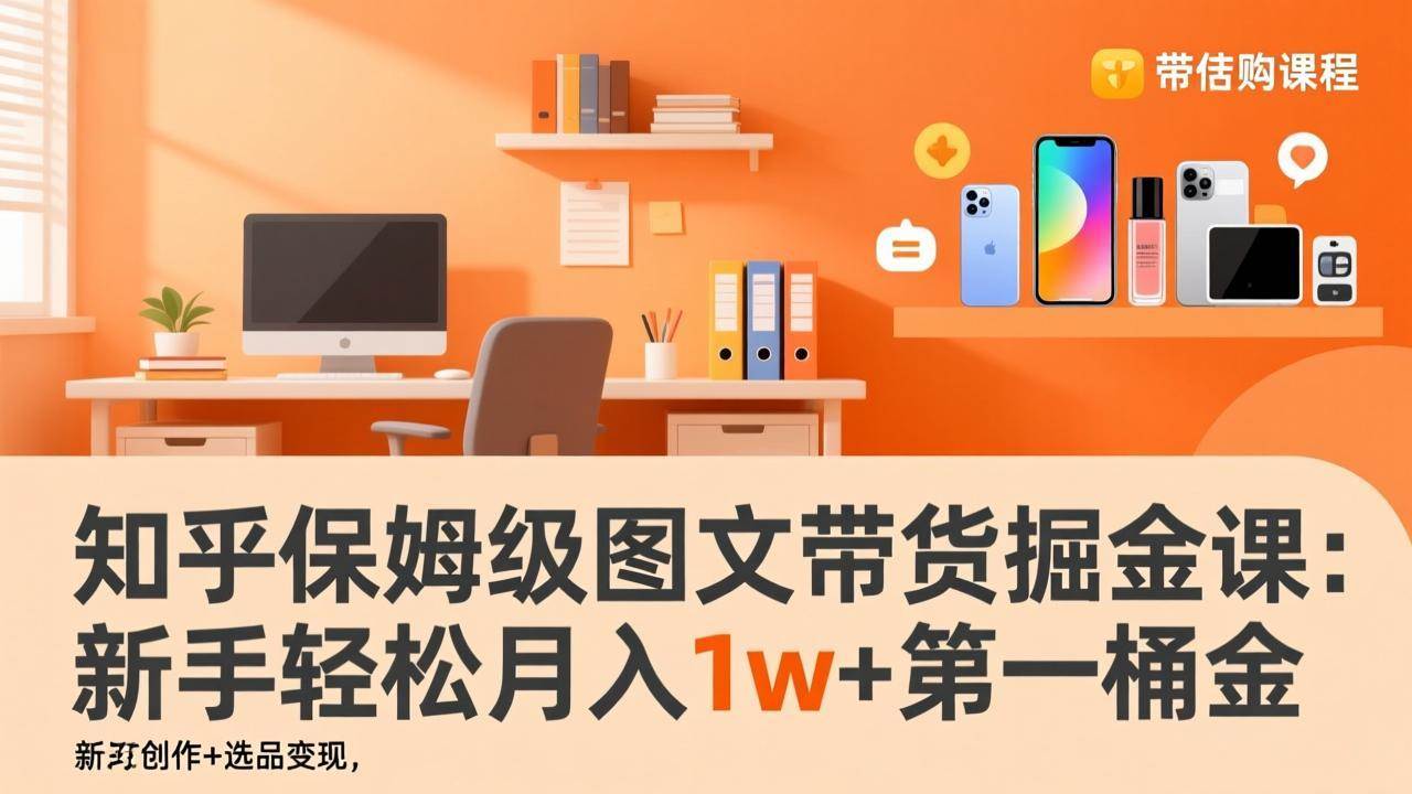 (2.11)知乎保姆级图文带货掘金课：账号打造+爆文创作+选品变现，新手轻松月入1w+第一桶金