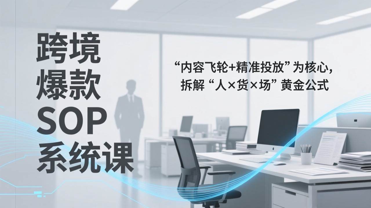(2.11)跨境爆款SOP系统课，“内容飞轮+精准投放”为核心，拆解“人×货×场”黄金公式